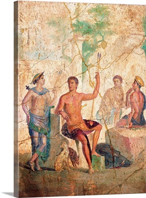 Meleagrus And Atalanta. Ancient Roman Fresco, c.30-45. House Of The Centaur, Pompei