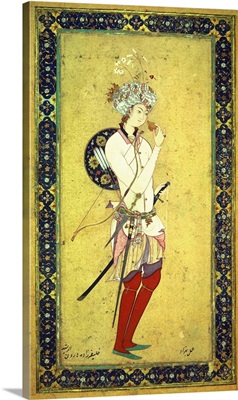 Miniature Portrait of Harun ar-Rashid Smelling a Pomegranate, 10th century