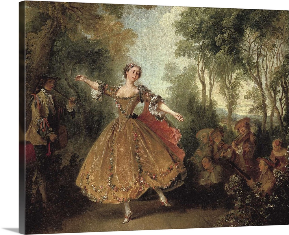 Lancret, Nicolas (1690-1743). Mlle Camargo Dancing. Rococo. Oil on canvas. RUSSIA. Saint Petersburg. State Hermitage Museu...