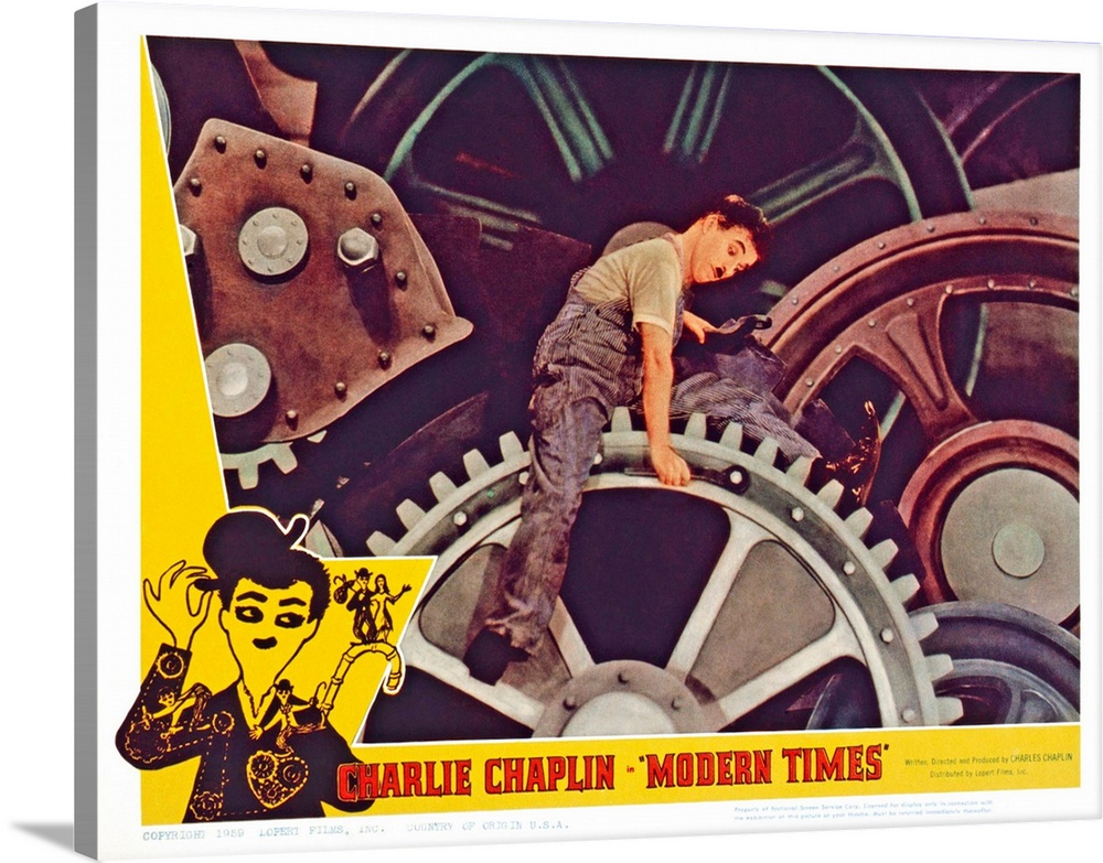 MODERN TIMES, US lobbycard, Charlie Chaplin, 1936.