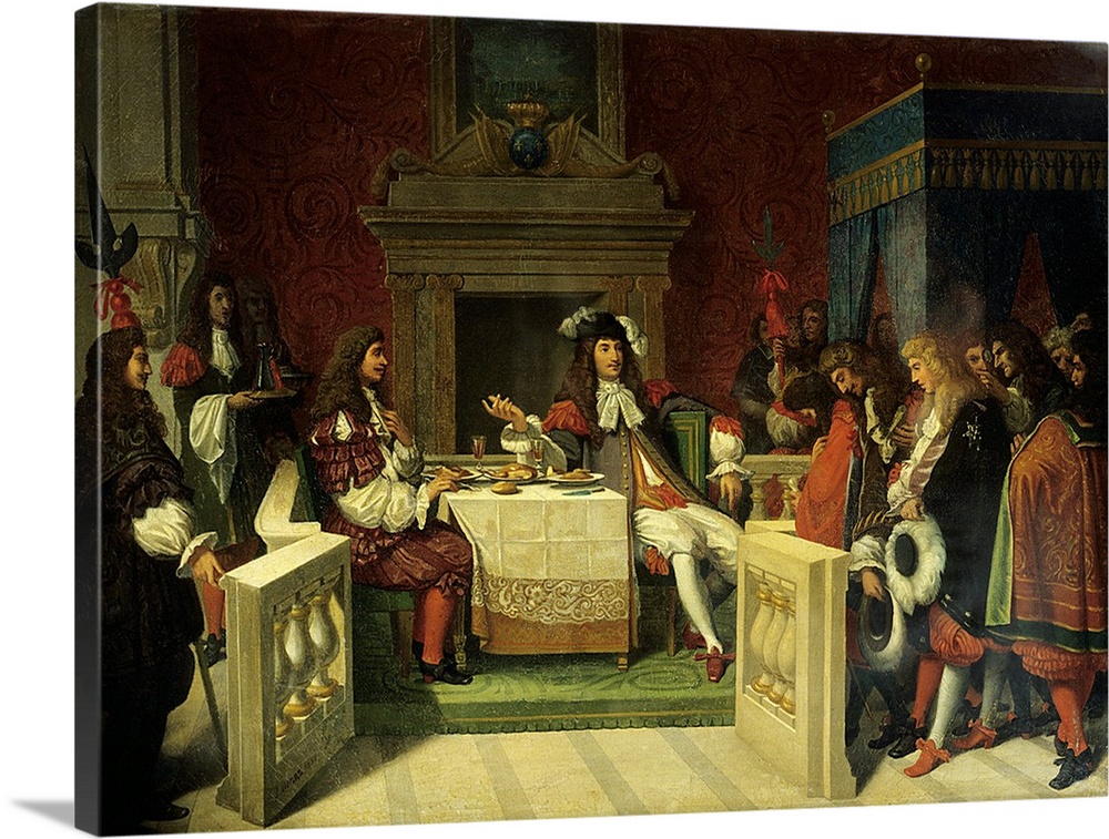 3115 , Jean-Auguste-Dominique Ingres (1780-1867), French School. Moliere (1622-1673) dining with Louis XIV (1638-1715). 18...