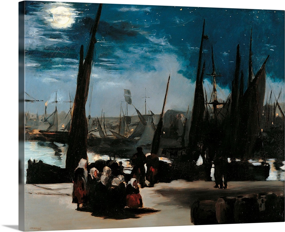 Edouard Manet Moonlight on Boulogne Harbour Print/Poster 