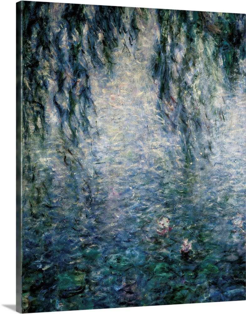 MONET, Claude (1840-1926). Waterlilies: Morning with Weeping Willows. 1916 - 1926. Detail. Impressionism. Oil on canvas. F...