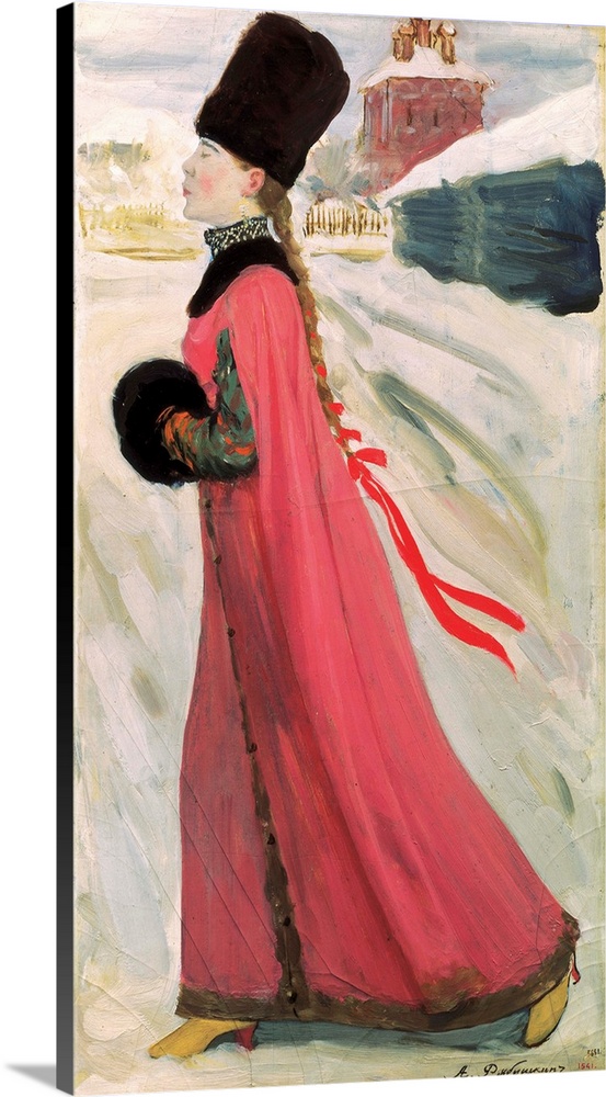 RIABUSCHKIN, Andrea Petrovitch (1861-1904). Moscow Girl of the XVII century. Late 19th c. Oil on canvas. RUSSIA. Saint Pet...