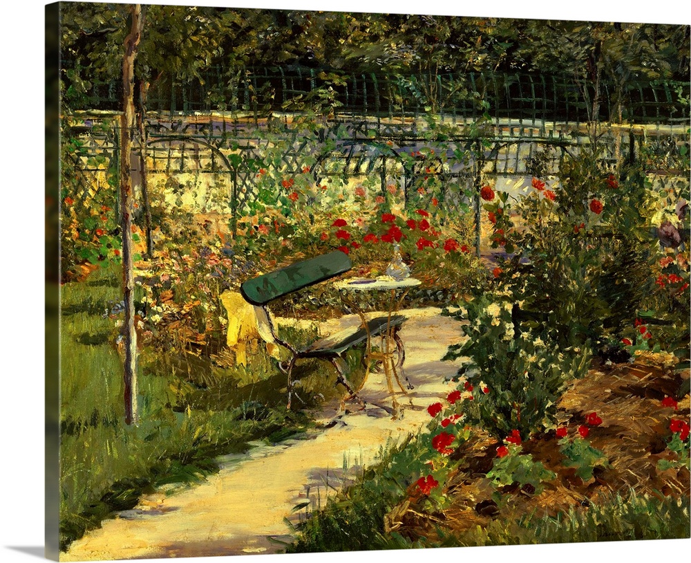 1493 , Edouard Manet (1832-1883), French School. My Garden; the Bench. 1883.