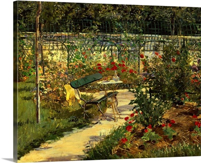 My Garden, the Bench, 1883, By French Impressionist Edouard Manet