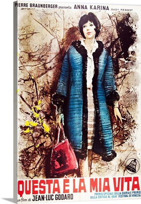 My Life To Live, Anna Karina, Italian Poster Art, 1962.