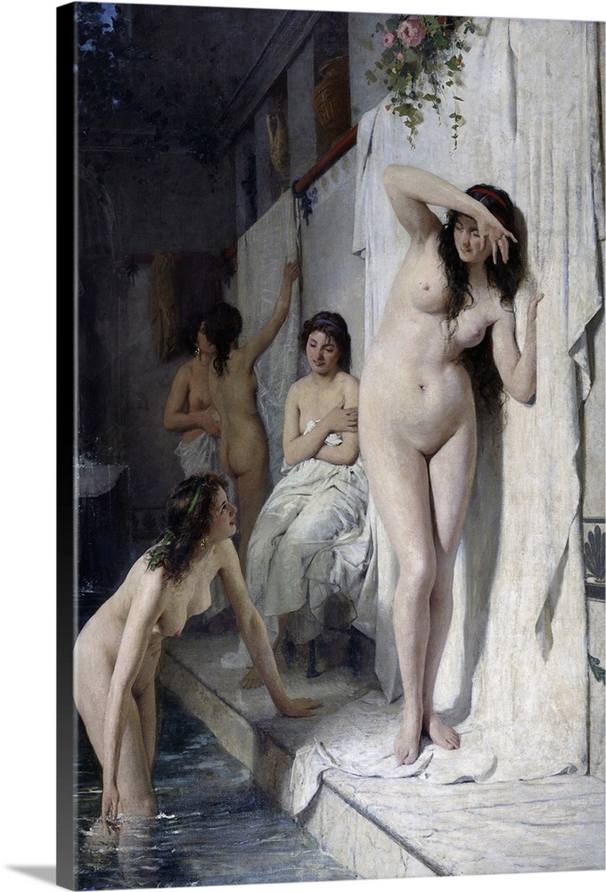 Naked Women In Pompeian Bath, By Giuseppe Barbaglia, 1872