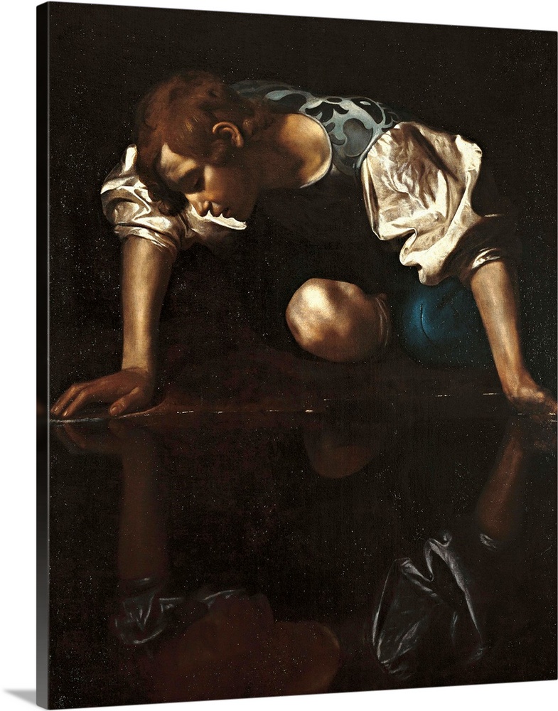 Narcissus, by Michelangelo Merisi known as Caravaggio, 1599 - 1600, 16th Century, oil on canvas, cm 118 x 99 - Italy, Lazi...