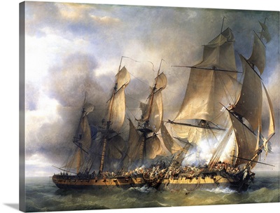 Naval battle between frigates between La Bayonnaise and L'Embuscade, Dec, 14, 1798