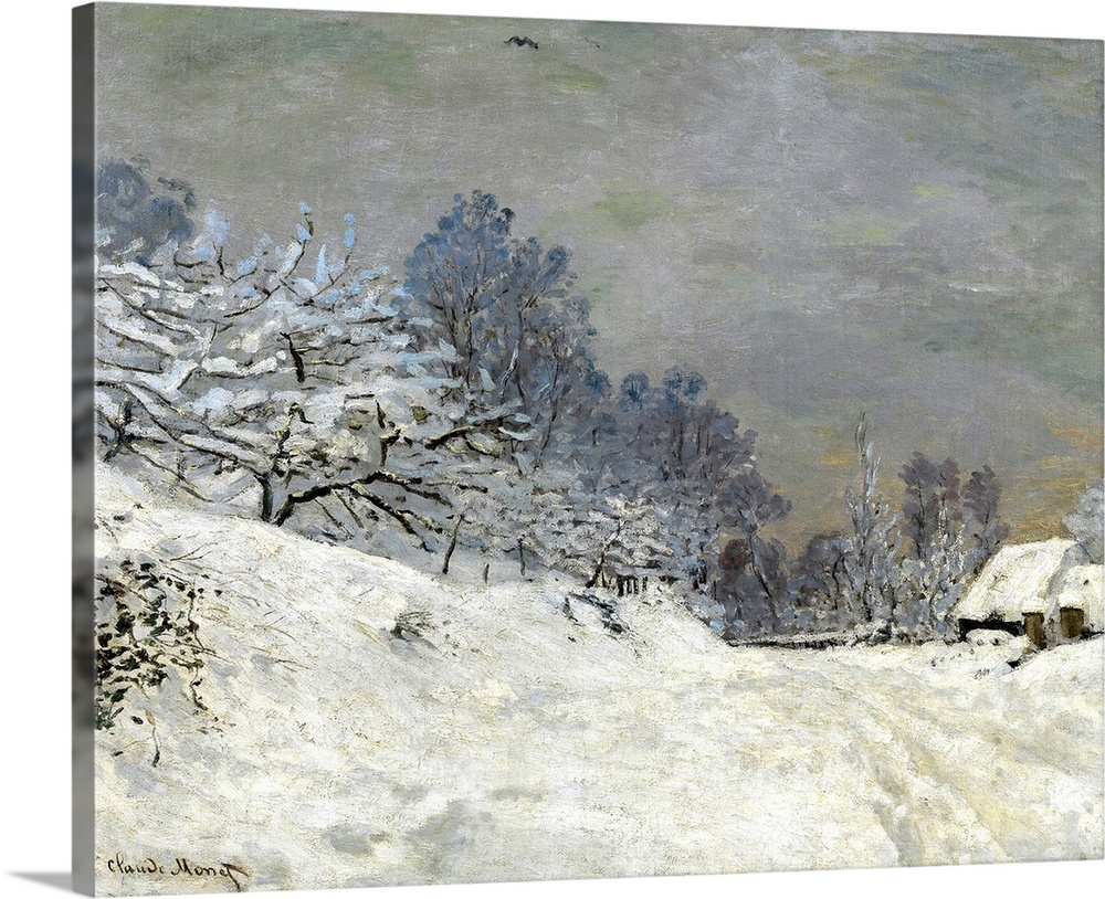Claude Monet (1840-1926), French School. Near Honfleur, snow. 1867. Oil on canvas