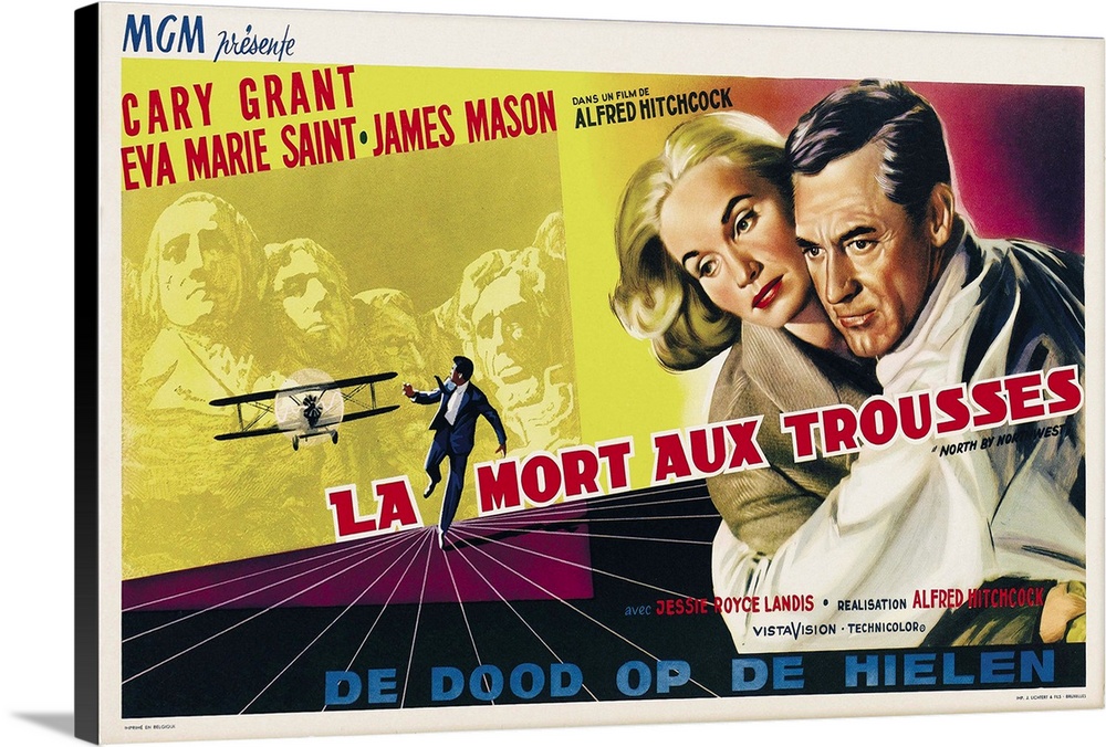 North By Northwest (aka La Mort Aux Trousses), From Left: Eva Marie Saint, Cary Grant On Belgian Poster Art, 1959.