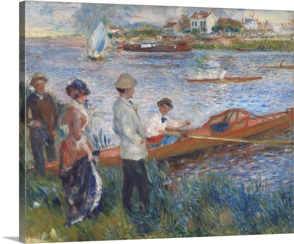 Oarsmen at Chatou, by Auguste Renoir, 1879, French impressionist painting, oil on canvas. The man in this boat may be the ...