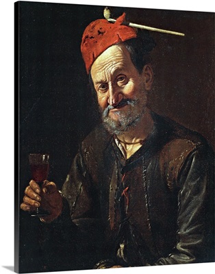 Old Drinker, Smiling Old Man Toasting, By Pietro Bellotti, 1670