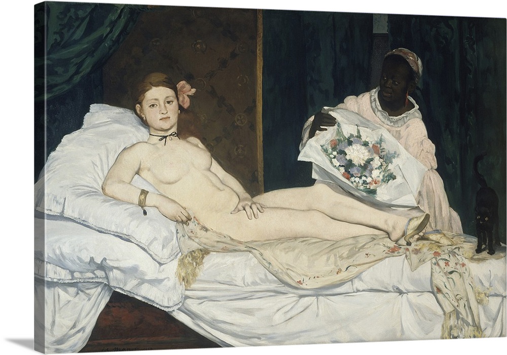 3708, Edouard Manet, French School. Olympia. 1863. Oil on canvas, 1.30 x 1.90 m. Paris, musee d'Orsay. C3708, Manet Edouar...