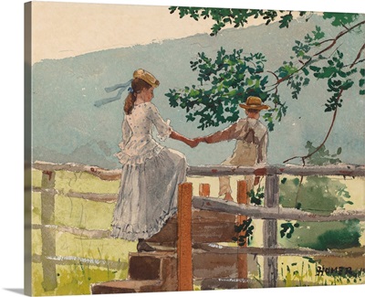 On the Stile, by Winslow Homer, 1878, American painting