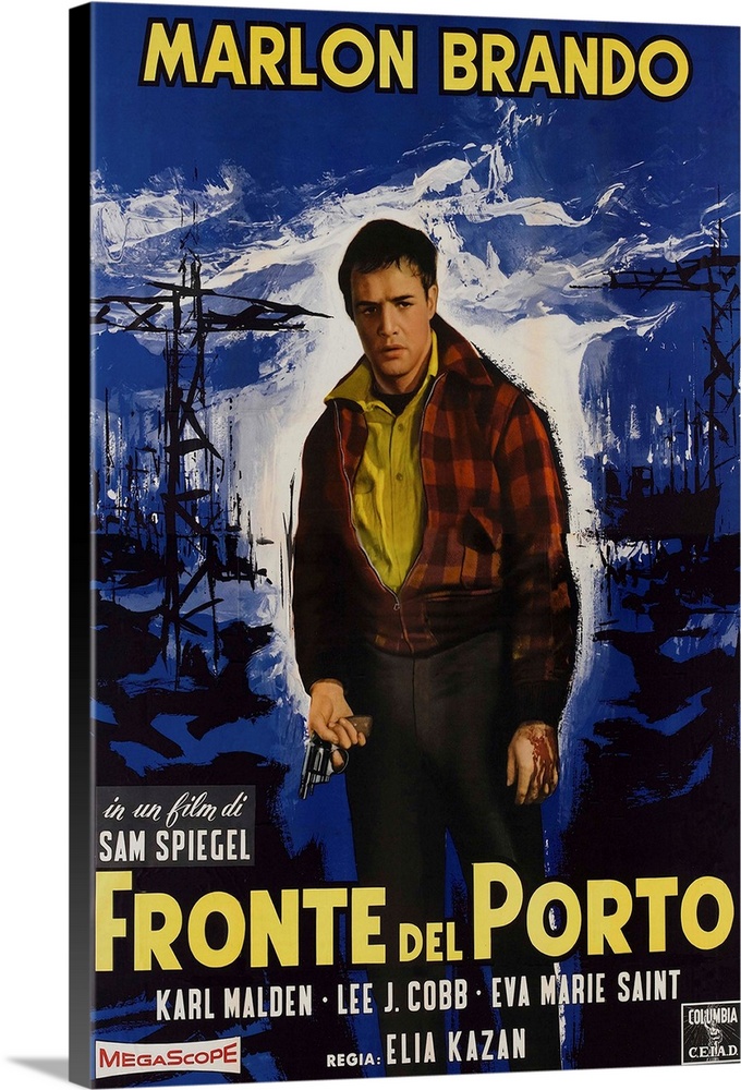 On The Waterfront, (aka Fronte Del Porto), Marlon Brando On Italian Poster Art, 1954.