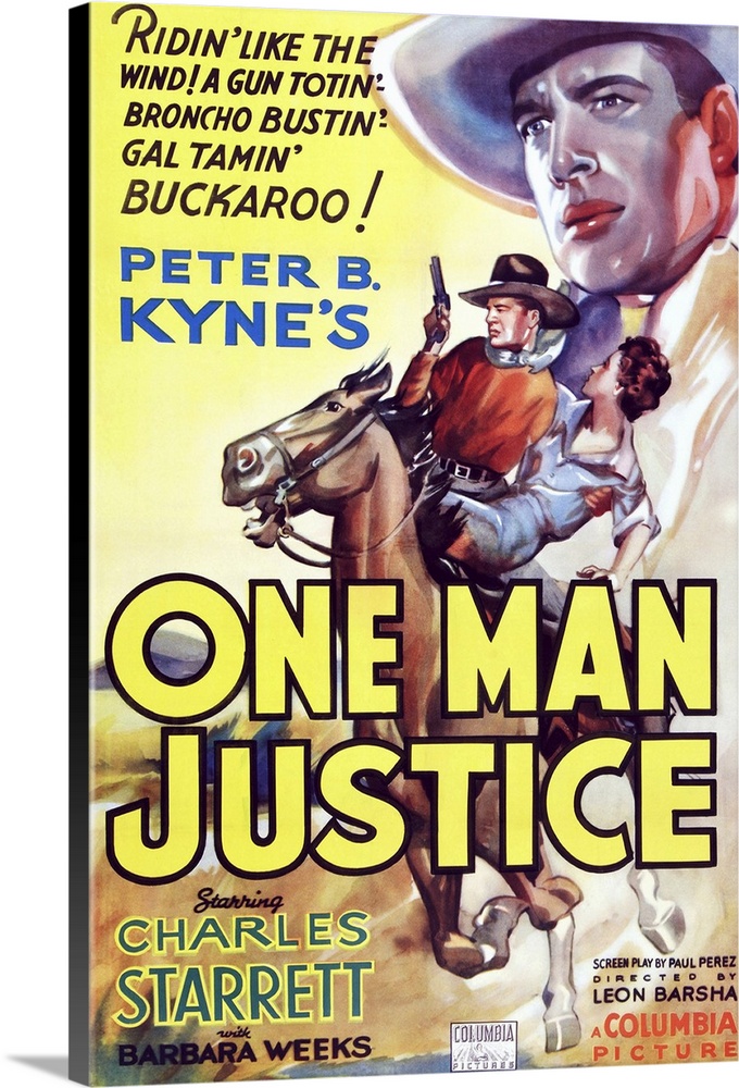 Retro poster artwork for the film One Man Justice.