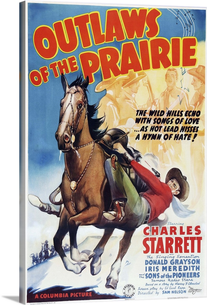 Retro poster artwork for the film Outlaws of the Prairie.
