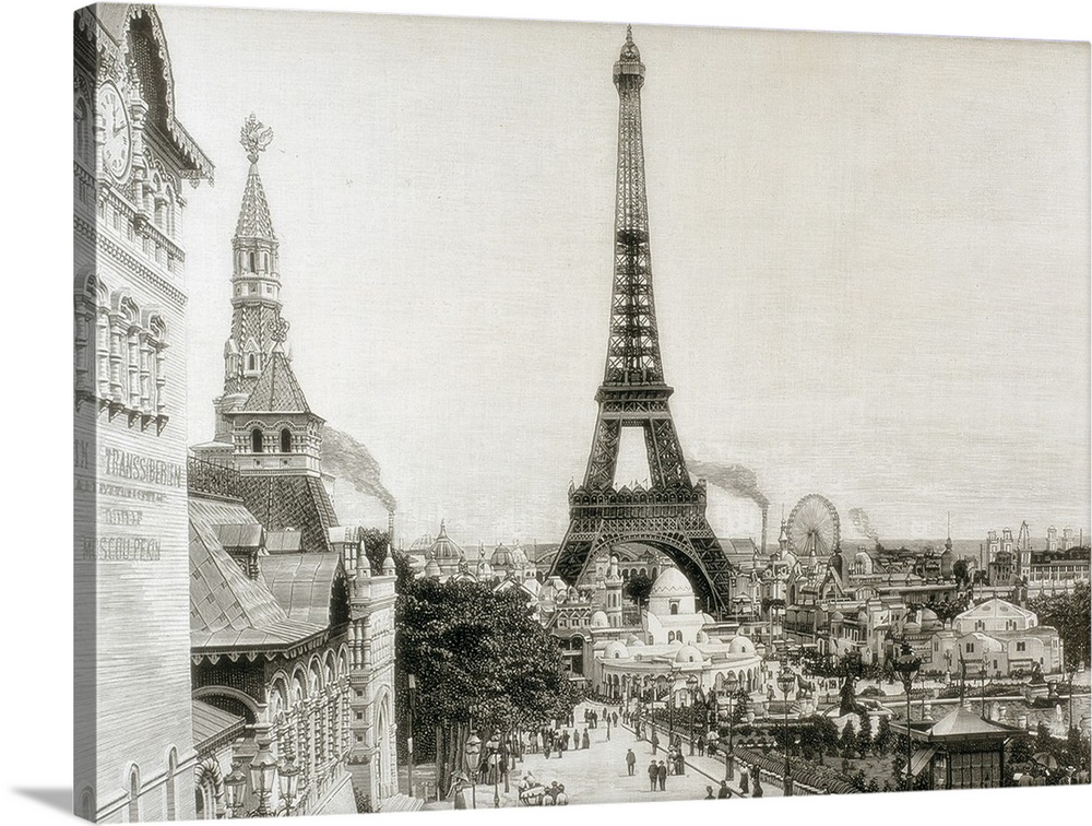 Paris Universal Exhibition (Exposition Universelle) of 1900. Overview of the pavilions in the gardens of the Trocadero und...