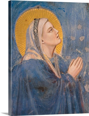 Passion, The Ascension, Detail of Virgin Mary, by Giotto, c. 1304-1306. Scrovegni Chapel