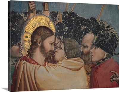 Passion, The Kiss of Judas, by Giotto, 1303-1306. Scrovegni Chapel, Padua, Italy. Detail