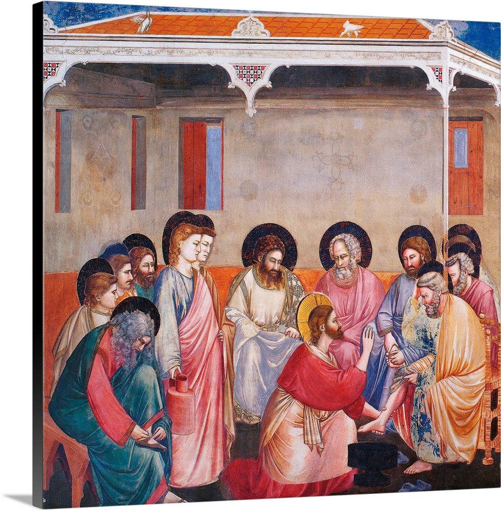 Stories of the Passion The Washing of the Feet, by Giotto, 1303 - 1306 about, 14th Century, fresco, cm 200 x 185 - Italy, ...