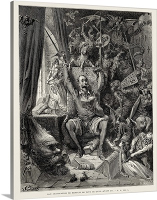 Paul Gustave Dore. Don Quixote Reading Chivalresque Novels. 1863