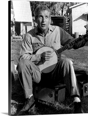 Paul Newman Strums The Banjo Between Scenes Of Cool Hand Luke, 1967