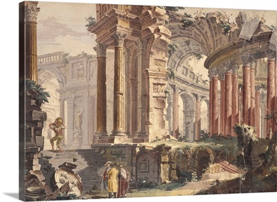 Perspective Of Classic Ruins, By Francis Chiarotti, 18th C.