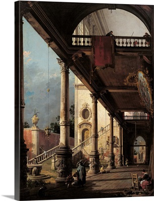Perspective with Portico, by Canaletto, 1765