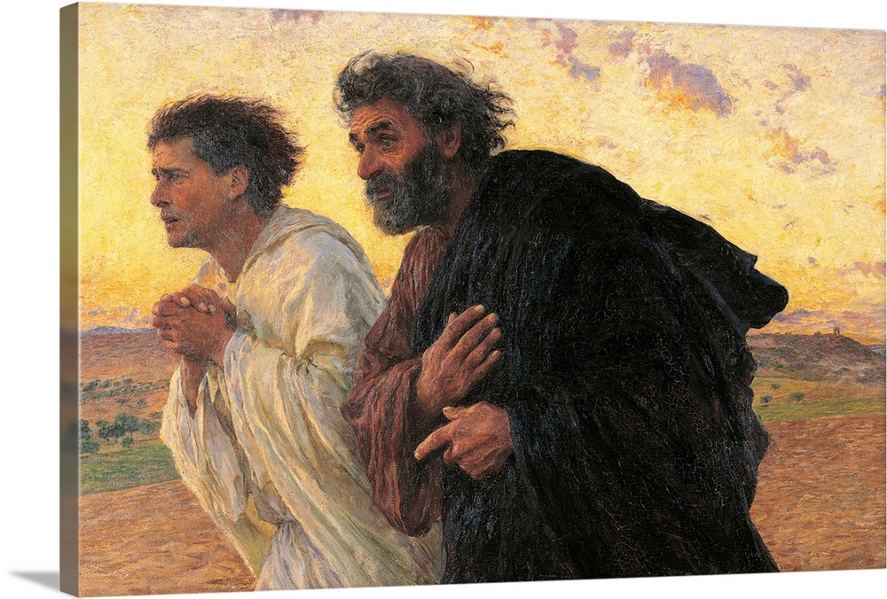 Disciples Peter and John Running at the Sepulchre on the Morning of the Resurrection, by Unknown Artist, 1898, 19th Centur...