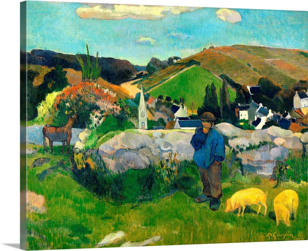 Paul Gauguin (1848-1903), French School. Pig Herder in Brittany. 1888. Oil on canvas.