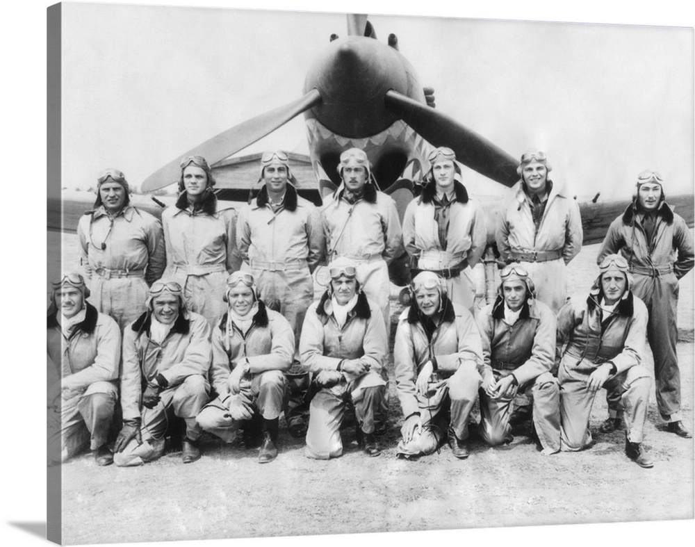 Pilots Of Flying Tigers, American Volunteers Flying And Fighting In China In March 1942