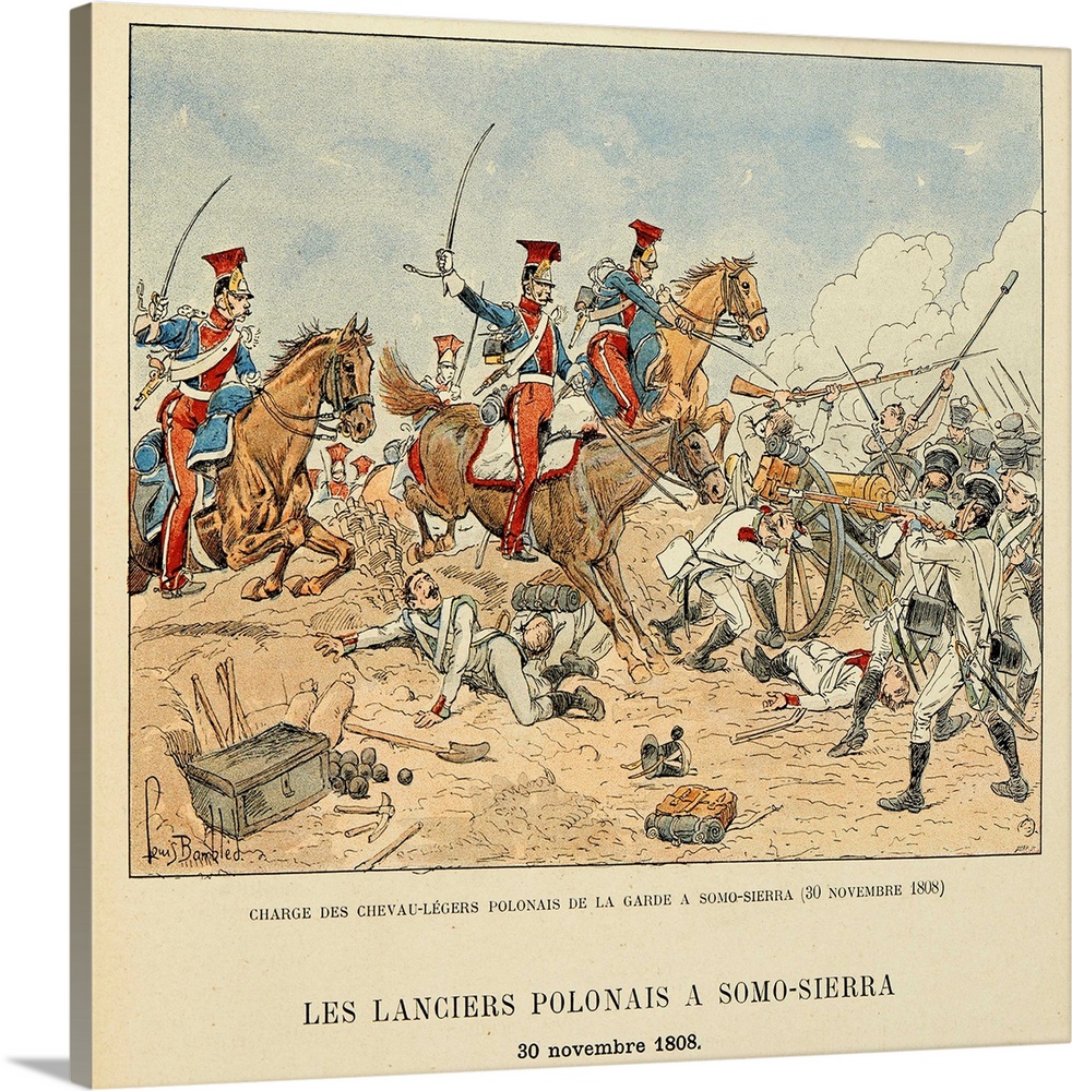 Louis Bombled (1862-1927). Illustration from the Book 'Les Heros du Siecle' (Century Heroes). Polish Lancers at Somosierra...
