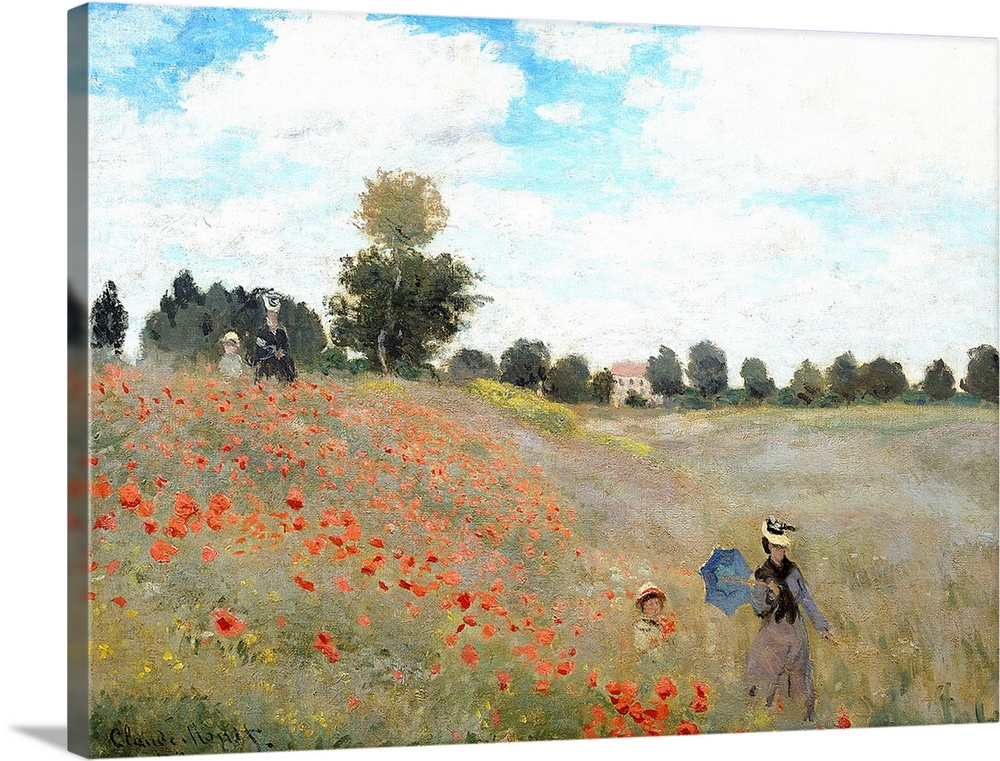 4296, Claude Monet, French School. Poppy Field. 1873. Oil on canvas, 0.50 x 0.65 m. Paris, musee d'Orsay. C4296, Monet Cla...