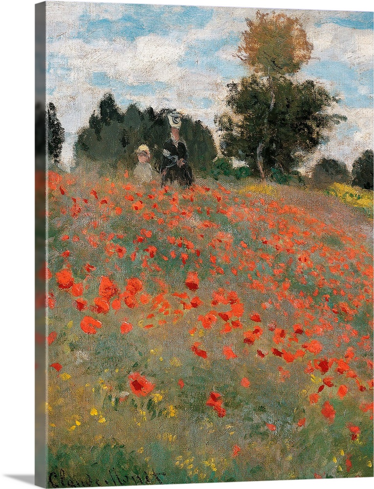 Poppy Field By Claude Monet 1873 Musee Dorsay Paris France Detail Wall Art Canvas Prints
