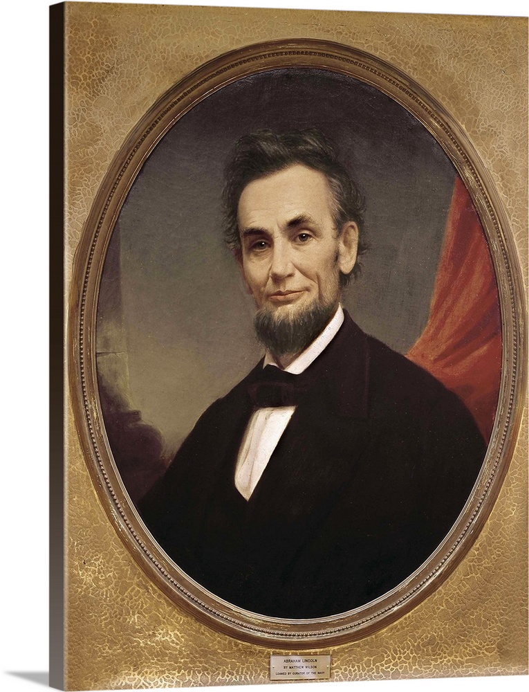WILSON, Matthew Henry (1814-1892). Portrait of Abraham Lincoln. 1865. Last portrait of Lincoln, carried out before his mur...