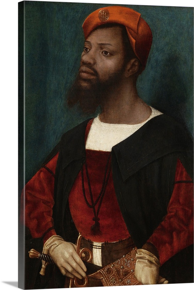Portrait of an African Man (Christophle le More), by Jan Jansz Mostaert, c. 1525-30, Netherlandish painting, oil on panel....