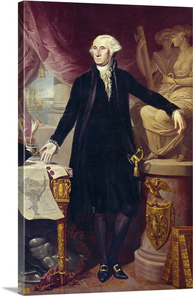 PEROVANI, Giuseppe (1765-1835). Portrait of George Washington. 1796. Oil on canvas. SPAIN. Madrid. St. Fernando Royal Acad...