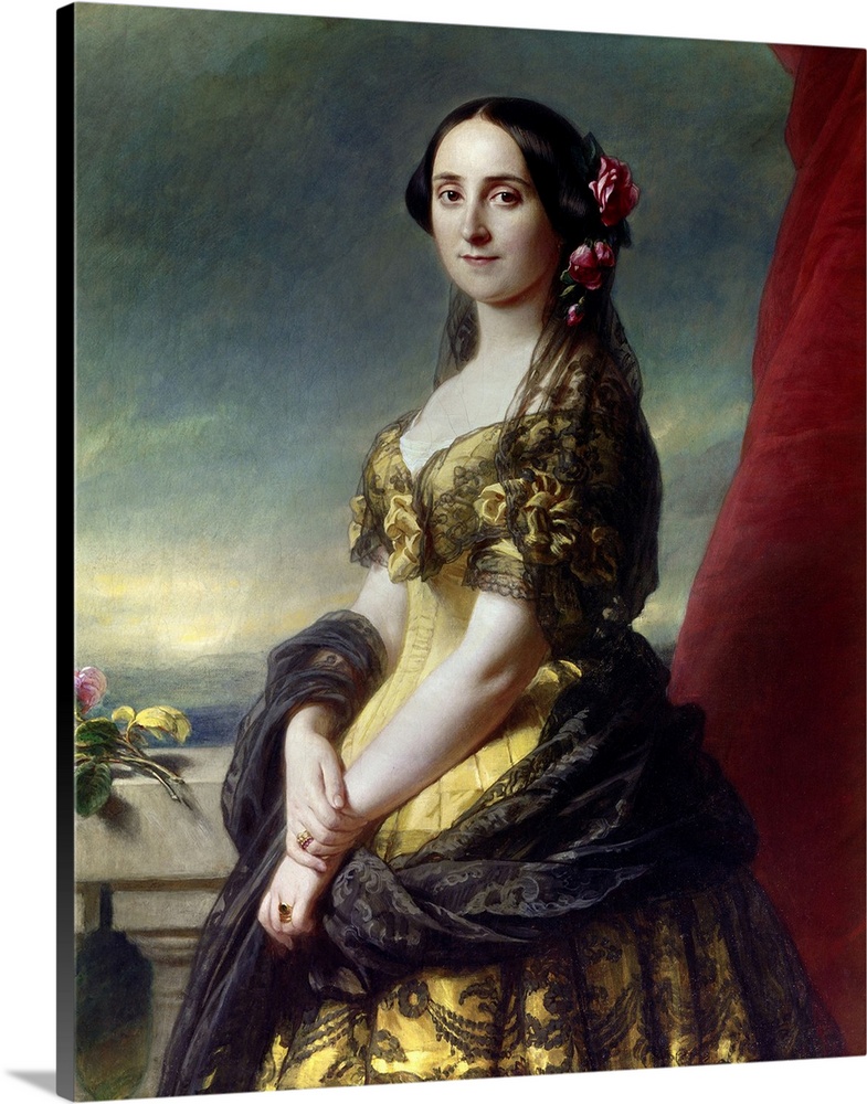 Franz Xaver Winterhalter, German School. Portrait of Mrs. Manuel, Countess of Gramedo. 1863. Oil on canvas, 1.12 x 0.84 m....
