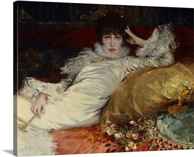 Portrait of Sarah Bernhardt, 1876, Detail, By Georges Clairin, French, Oil on Canvas