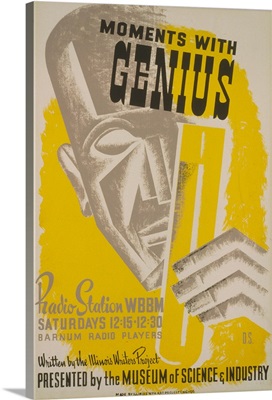 Poster for a radio presentation Moments with genius