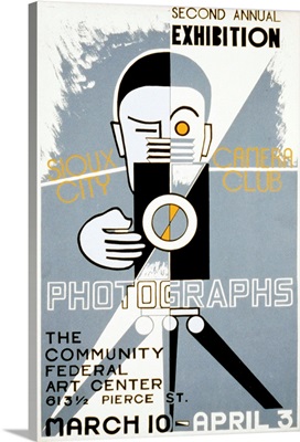 Poster for the Sioux City Camera Club's second annual exhibition of photographs, 1936-39