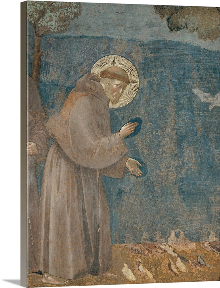 The Preaching to the Birds, by Giotto, 1297 - 1300, 13th Century, fresco, cm 270 x 230 - Italy, Umbria, Perugia, Assisi, U...