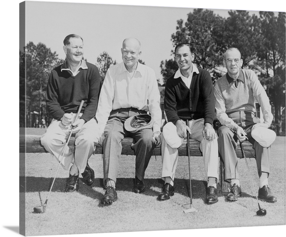 President Dwight Eisenhower With Golf Champions At Augusta Georgia C President Dwight Eisenhower With Golf Champions At Augusta Georgia C