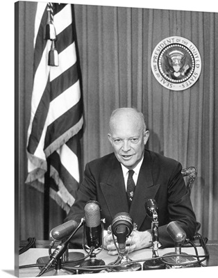 President Eisenhower recording a message