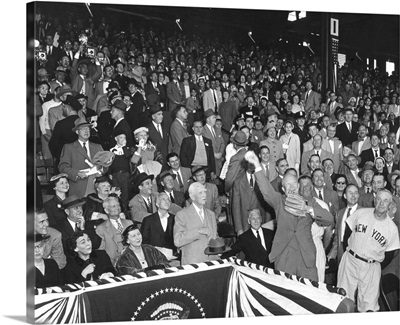 President Eisenhower throwing out the first ball of the 1954 season at Griffith Stadium