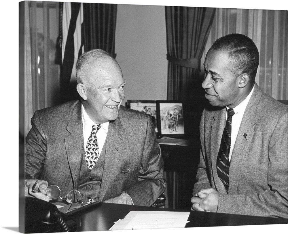 President Eisenhower with Fred Morrow, Oct. 4, 1956. Morrow served as a personal adviser and administrative assistant in t...