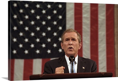President George W. Bush discussing the War on Terror